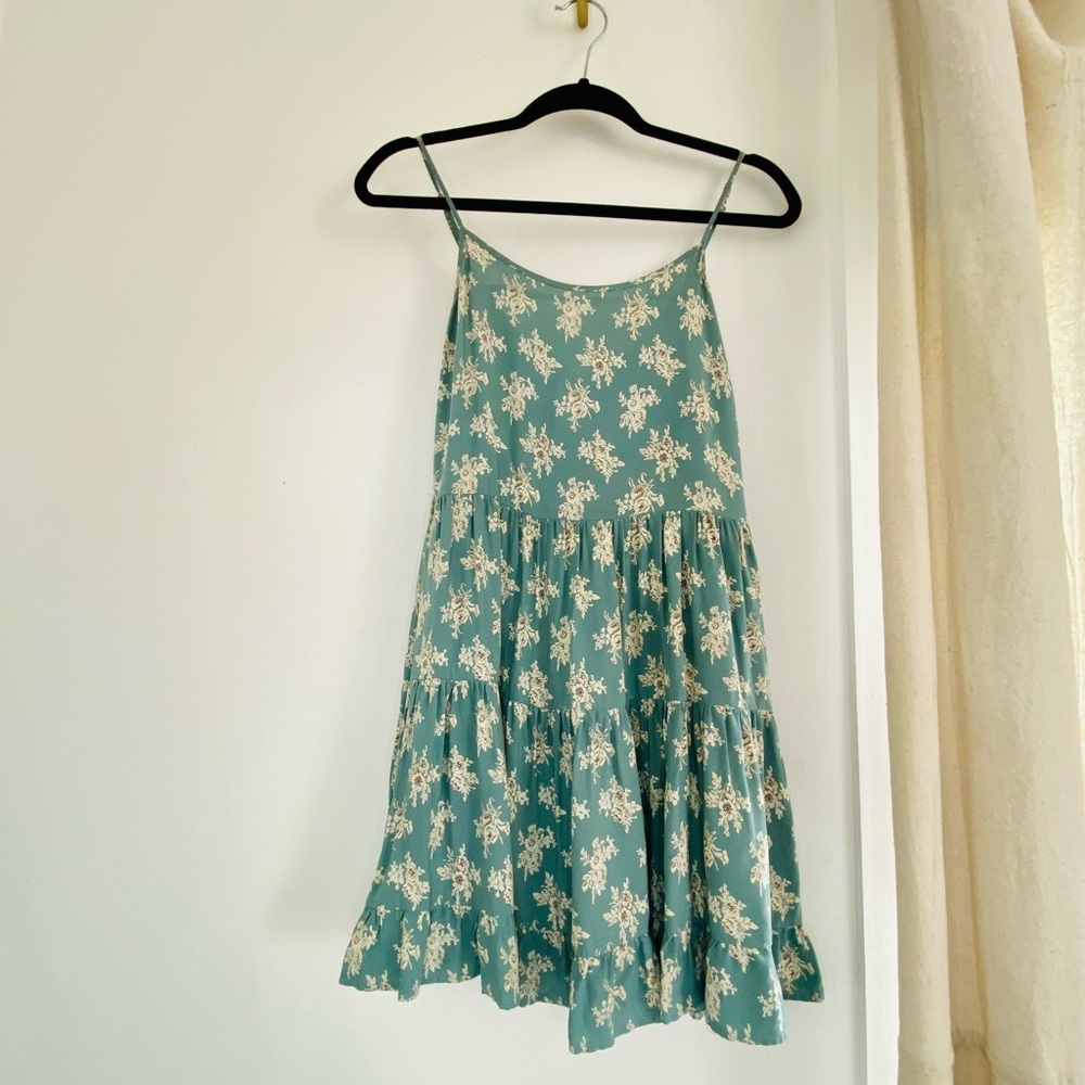 Floral Sage Babydoll Summer Dress